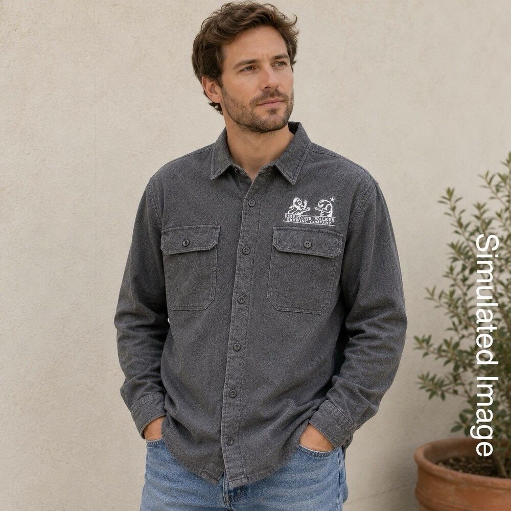 Patagonia Firestone Walker Organic Cotton Shirt Mens M Gray Button Front
